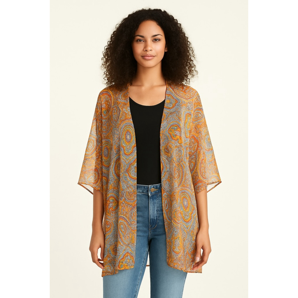 Ann Taylor Factory Sheer Paisley Kimono Wrap – One Size